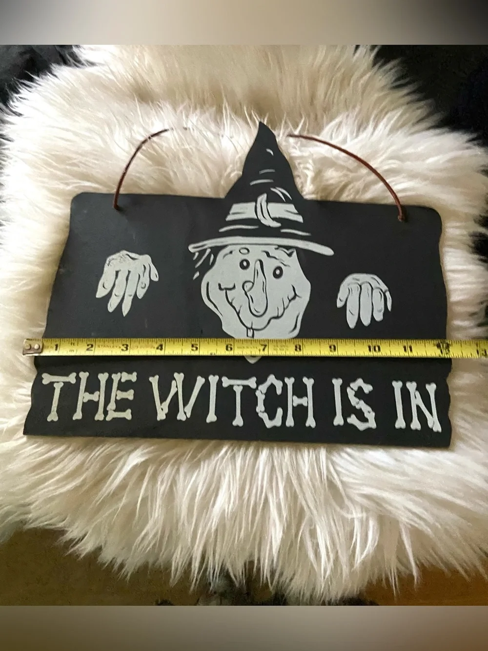 2 Halloween Signs - 'The Witch Is In' (hangs) & SCARY glitter (metal stick)🧙🎃